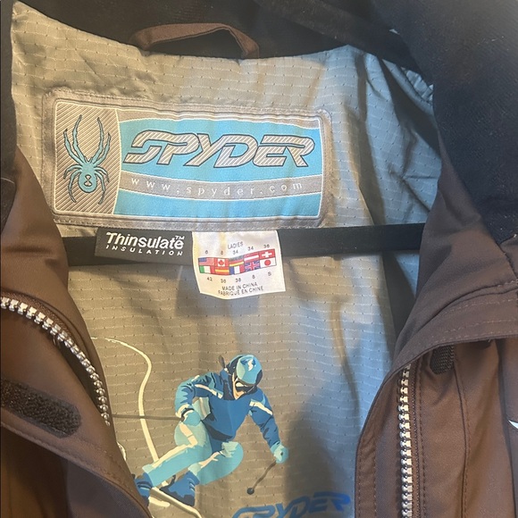 Spyder Ski Brown and white Jacket - Picture 3 of 4